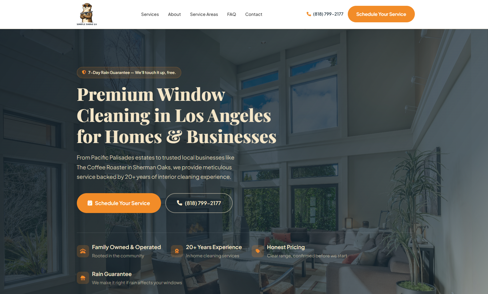 Simple Shine LA website preview